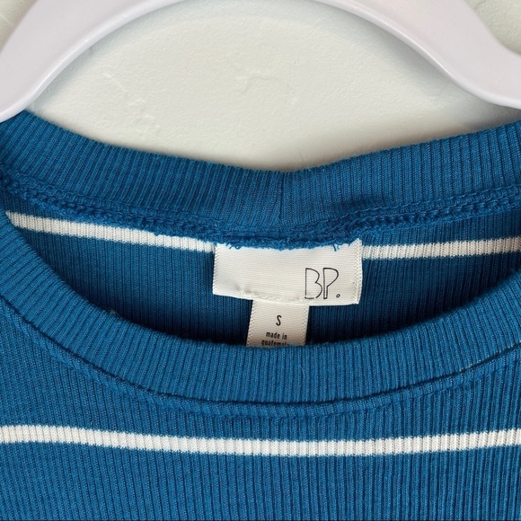 BP Blue‎ and White Striped Ribbed High Neck Tank Sm - Picture 6 of 6